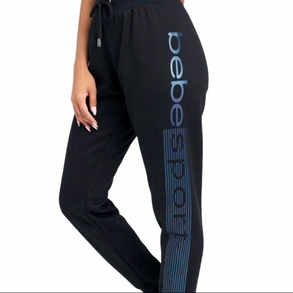 Bebe Sport New Logo Iridescent Joggers - Rainbow Sweat Pants M - Picture 4 of 14